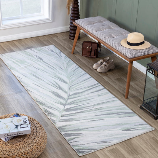 ALAYA Scandi Coastal Medium Green Area Rug Roomscene