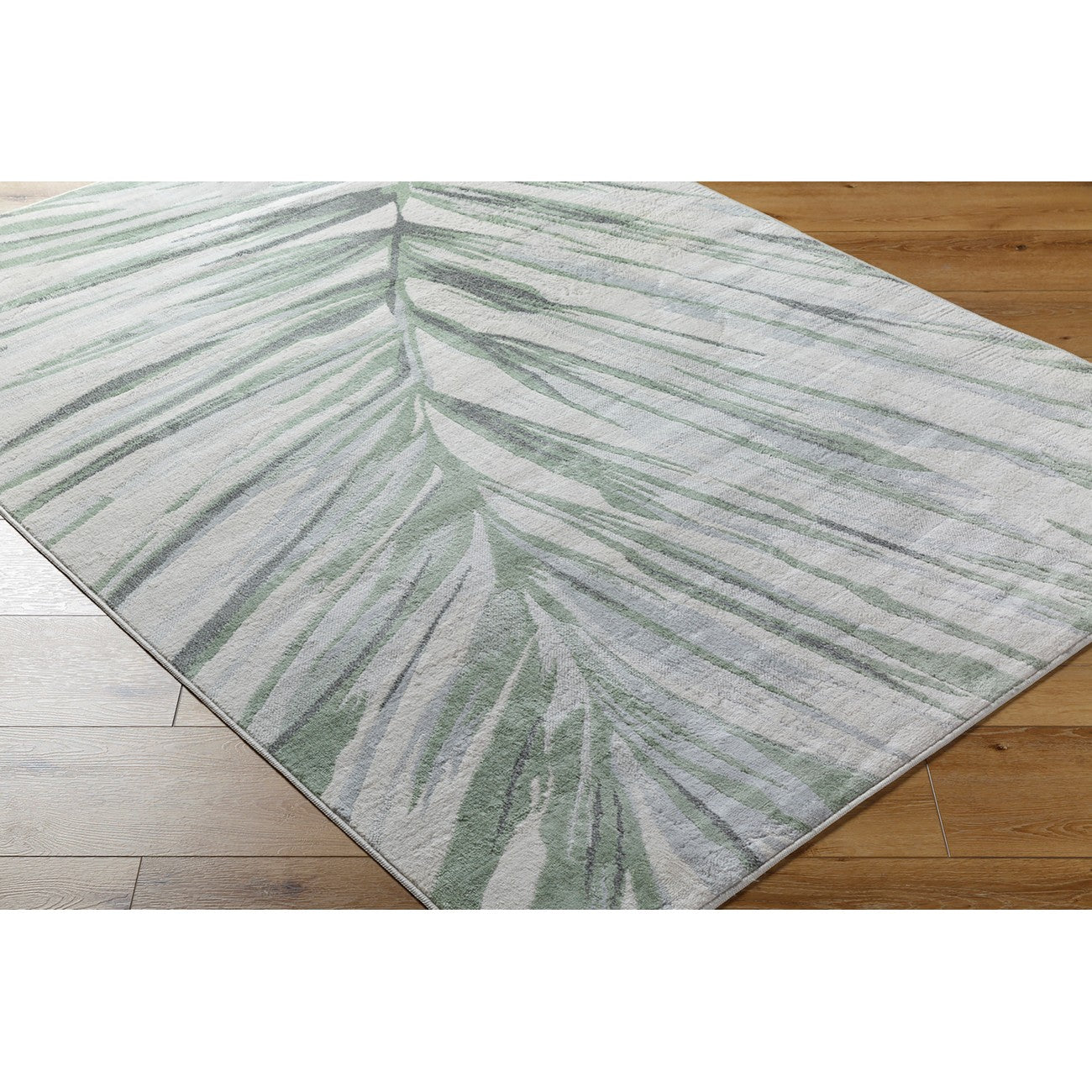 ALAYA Scandi Coastal Medium Green Area Rug Corner