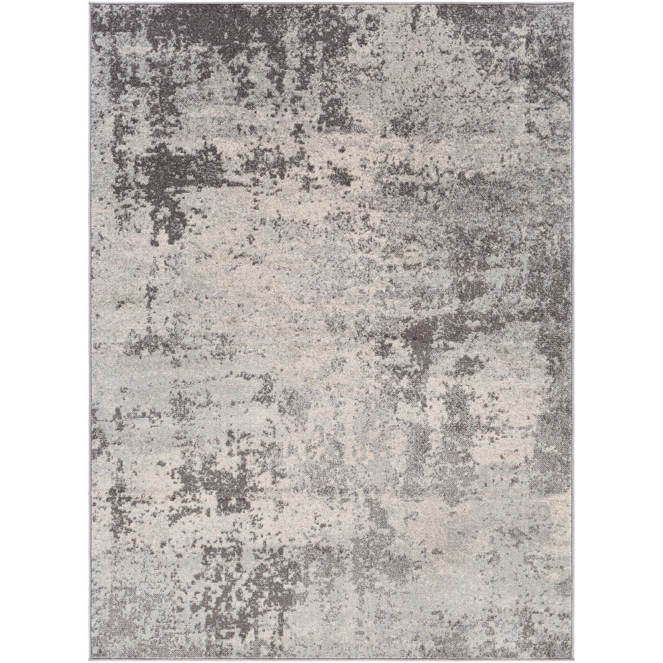 ALEX Abstract Modern Marble Medium Grey Area Rug Flat