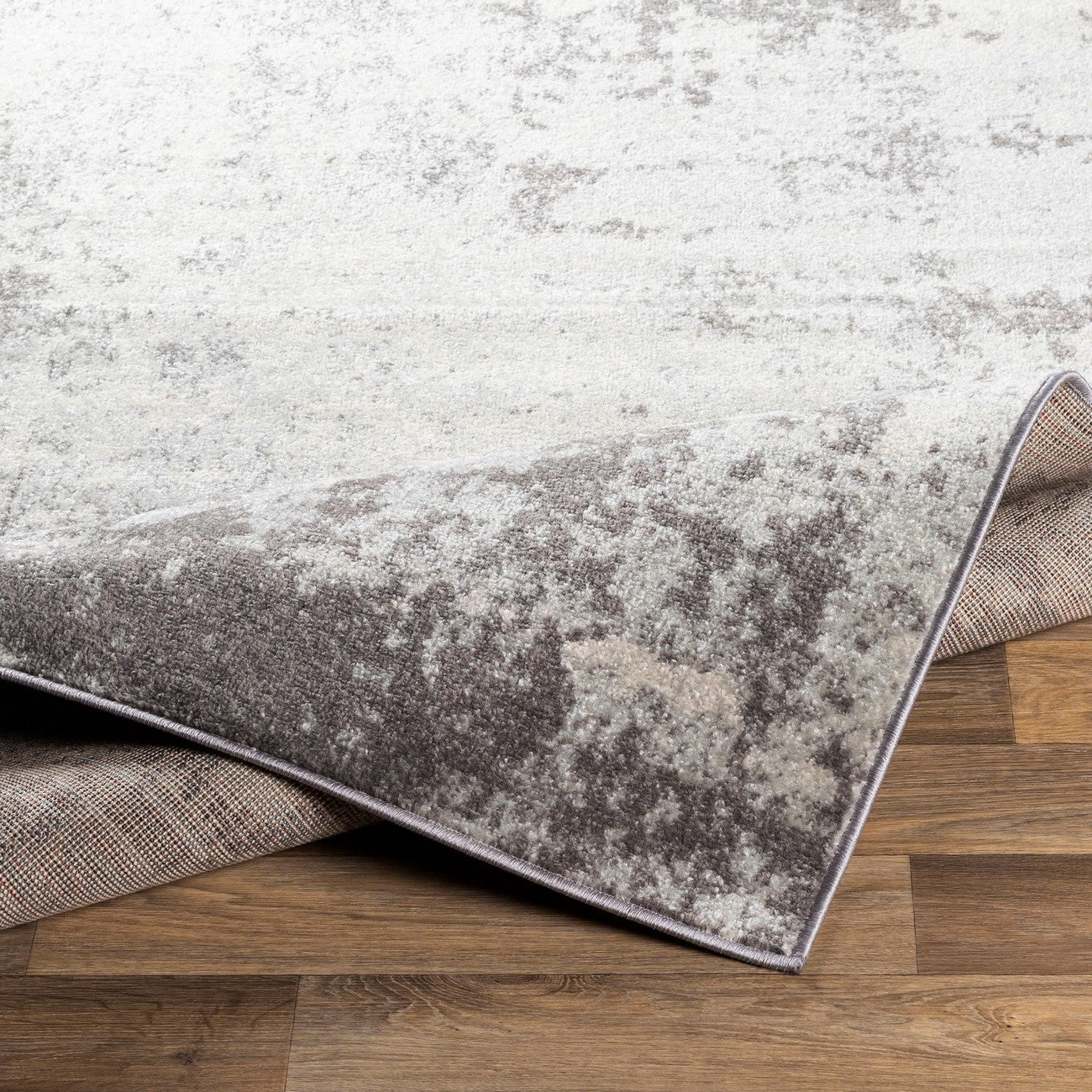ALEX Abstract Modern Marble Medium Grey Area Rug Fold