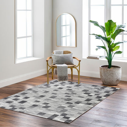 ALIA Scandi Modern Black Area Rug Roomscene