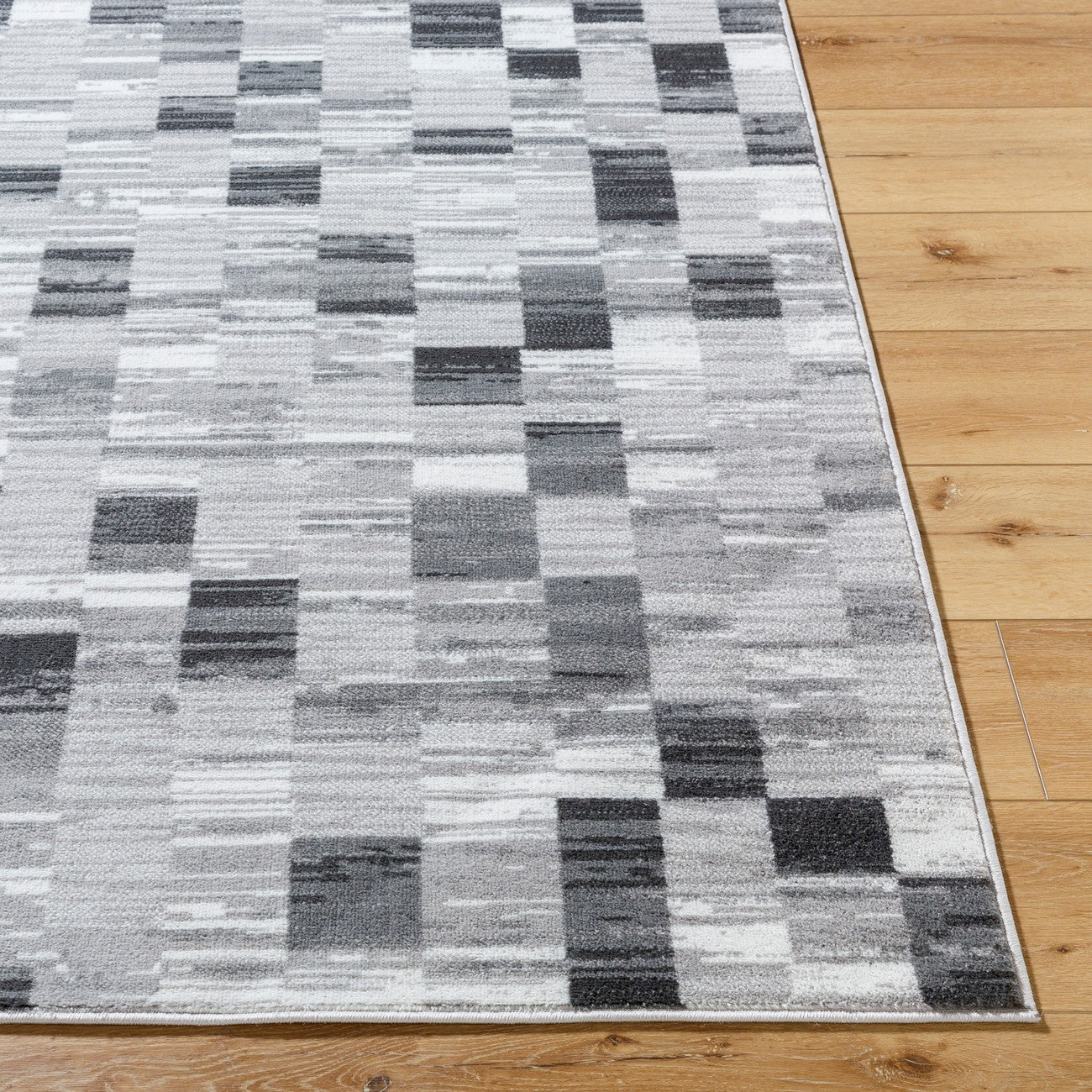 ALIA Scandi Modern Black Area Rug Front