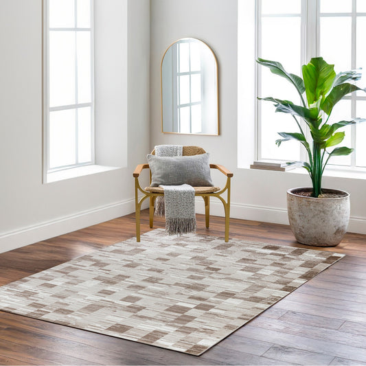 ALIA Scandi Modern Dark Brown Area Rug Roomscene