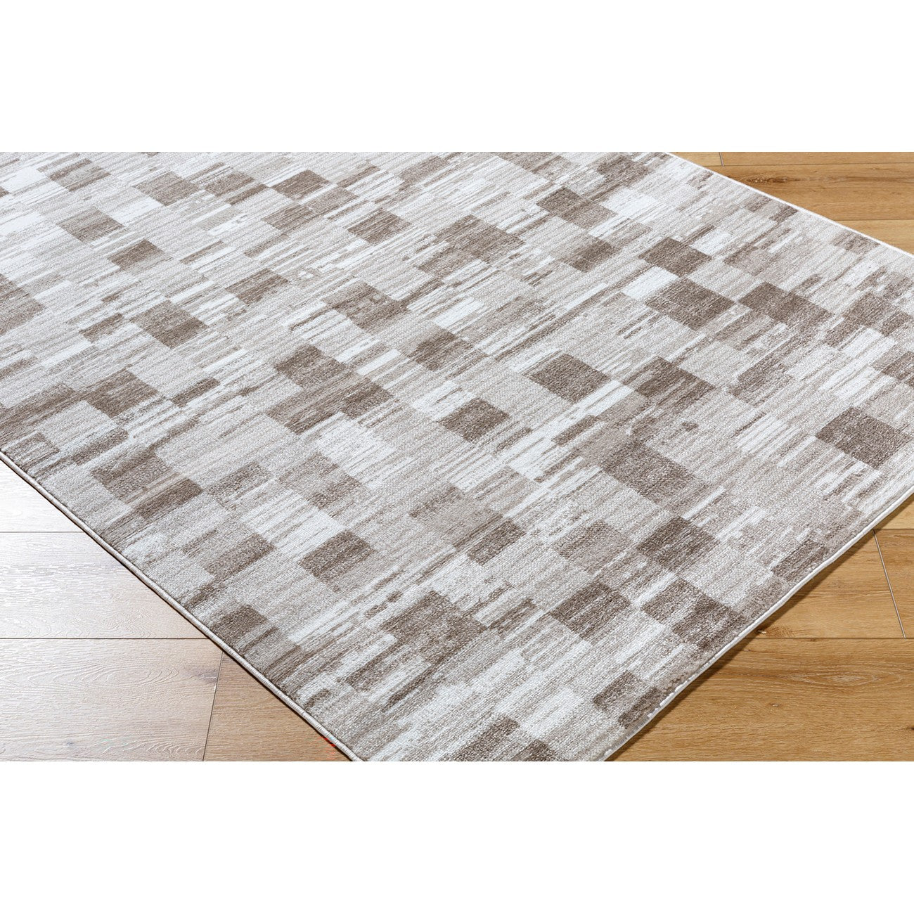 ALIA Scandi Modern Dark Brown Area Rug Corner