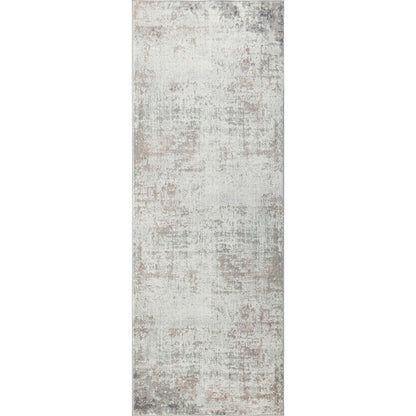ALIX Round Abstract Modern Marble Dark Brown Area Rug Flat
