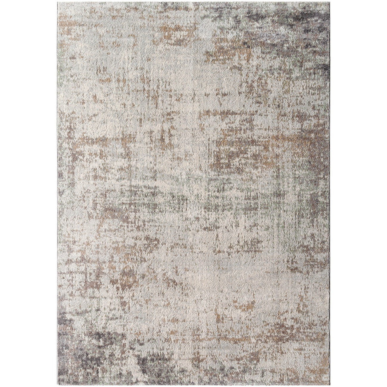 ALIX Round Abstract Modern Marble Dark Brown Area Rug Flat