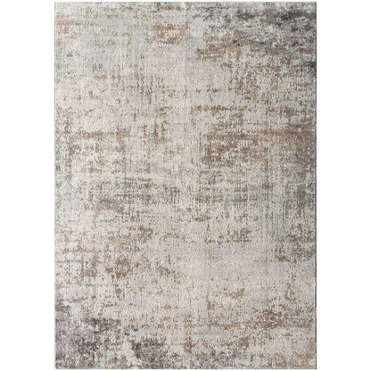 ALIX Round Abstract Modern Marble Dark Brown Area Rug Flat