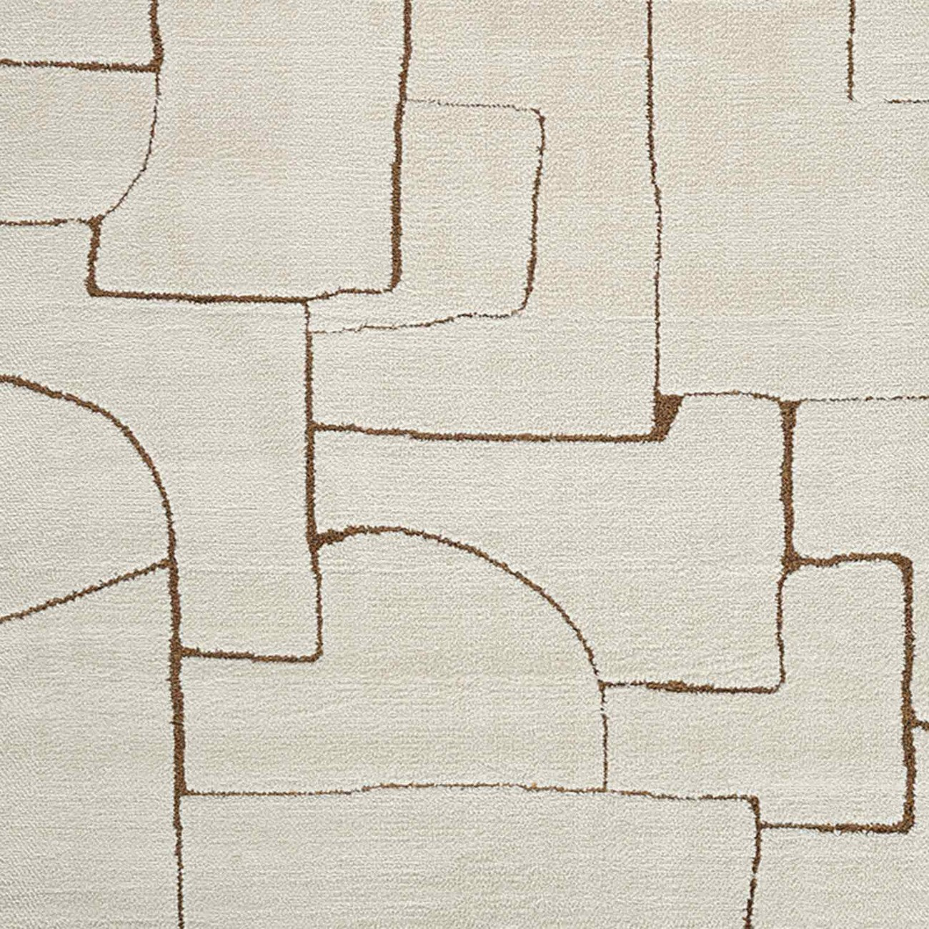 ALMA Scandi Modern High Pile Ivory/Brown Area Rug Swatch