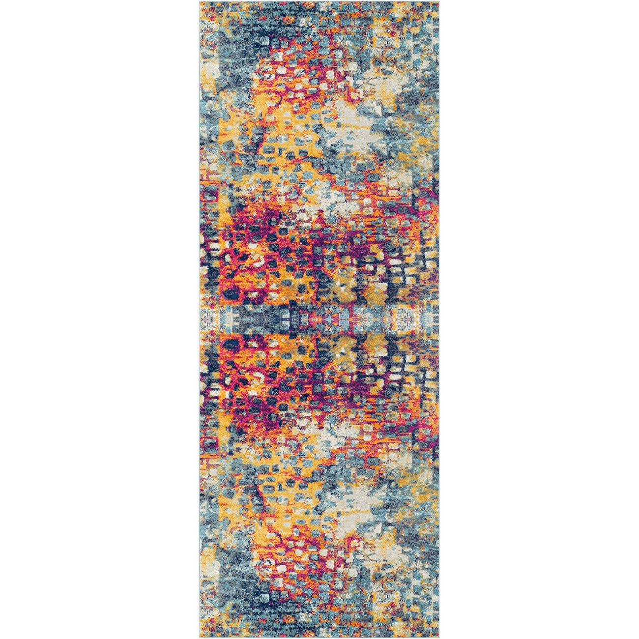 AMAYA Abstract Modern Marble Saffron Area Rug Flat