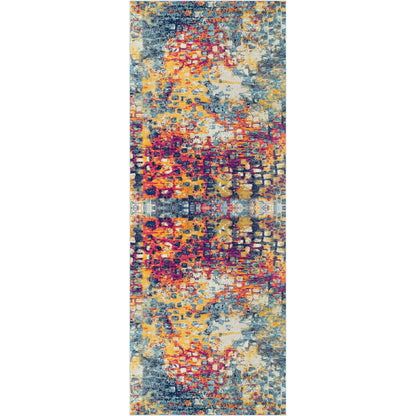 AMAYA Abstract Modern Marble Saffron Area Rug Flat