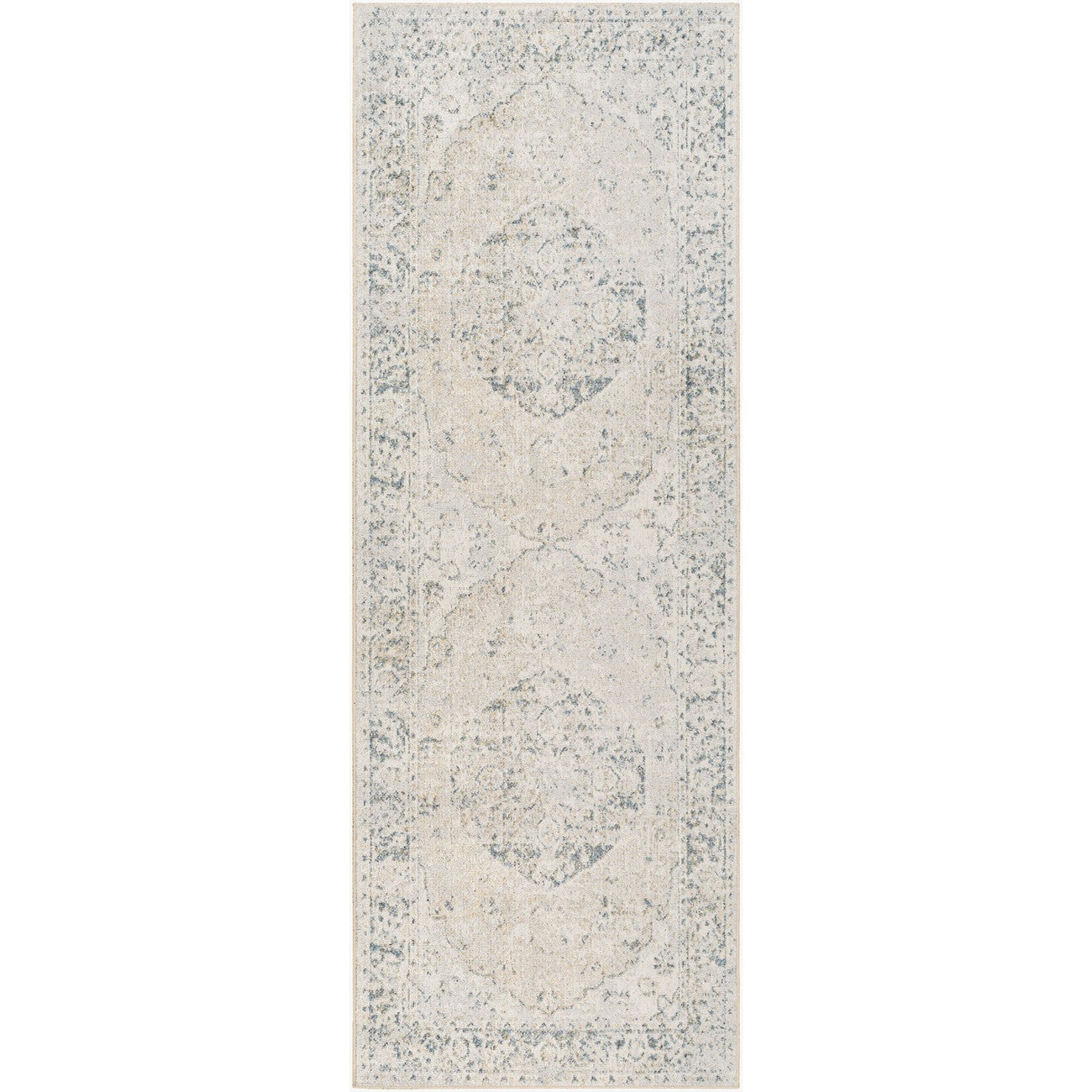 AMAYRA Machine Washable Traditional Boho Oatmeal Area Rug Flat