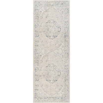 AMAYRA Machine Washable Traditional Boho Oatmeal Area Rug Flat