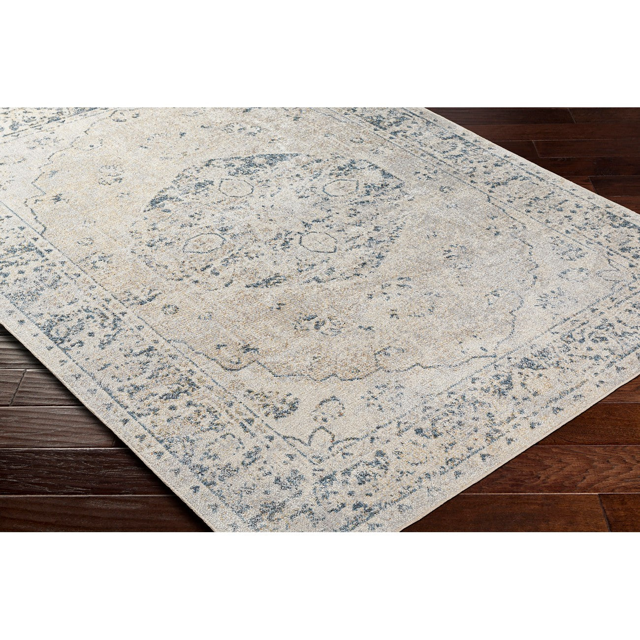 AMAYRA Machine Washable Traditional Boho Oatmeal Area Rug Corner