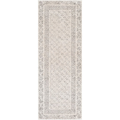 AMBRE Scandi Geometric Charcoal Light Beige Area Rug Flat