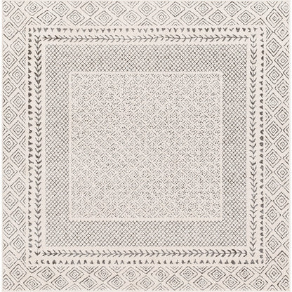 AMBRE Scandi Geometric Charcoal Light Beige Area Rug Flat