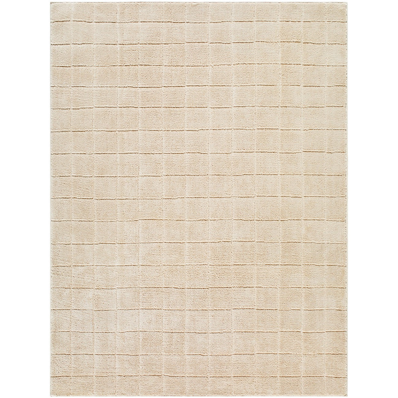AMINA Our PNW Home x Livabliss Scandi High Pile Light Beige/Light Brown Area Rug Flat