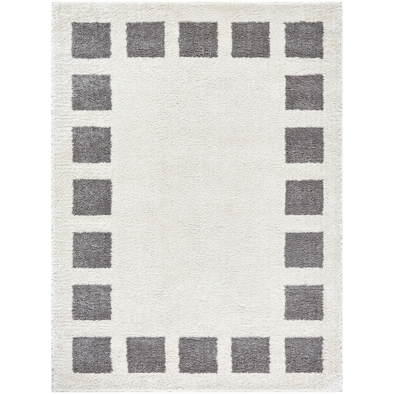 AMINE Machine Washable Modern Shaggy Charcoal Area Rug Flat