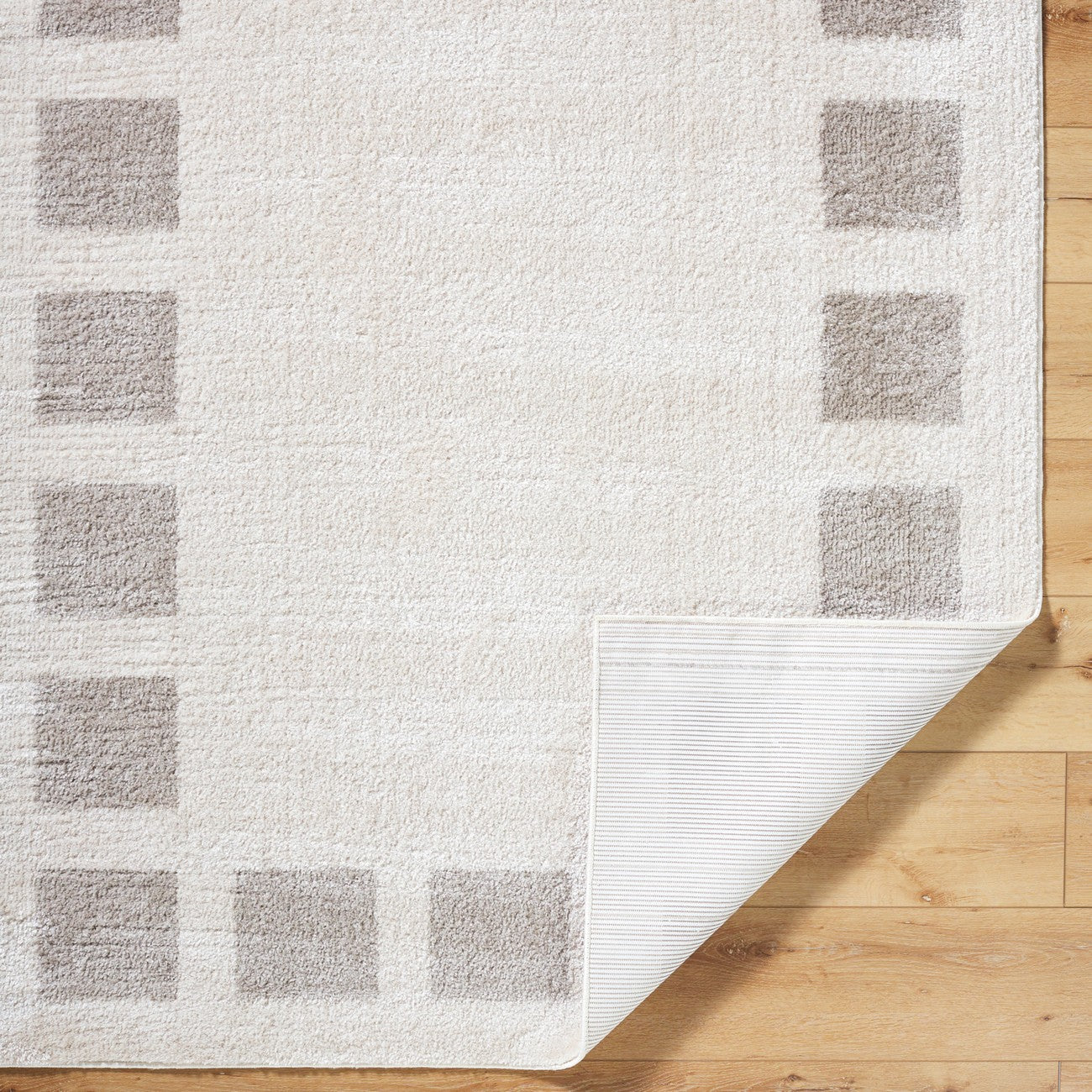 AMINE Machine Washable Modern Shaggy Medium Grey Area Rug Fold