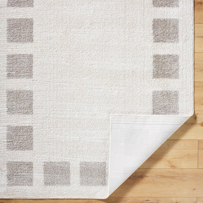 AMINE Machine Washable Modern Shaggy Medium Grey Area Rug Fold