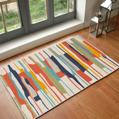 ANAIS Scandi Modern Coral Area Rug Roomscene