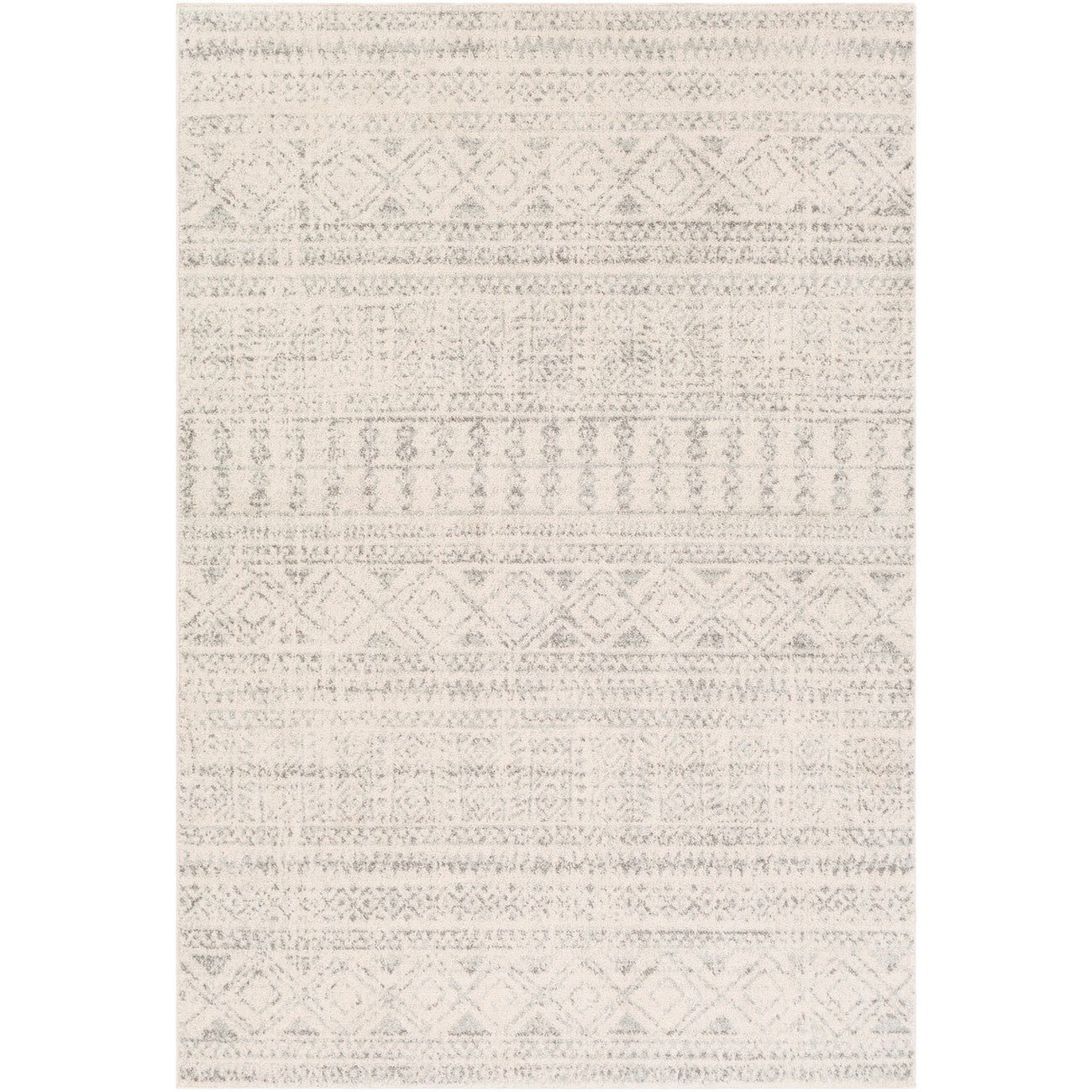 ANUSHKLA Scandi Global Light Grey Area Rug Flat