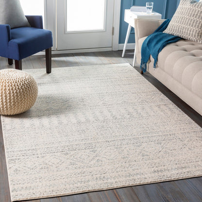 ANUSHKLA Scandi Global Light Grey Area Rug Roomscene