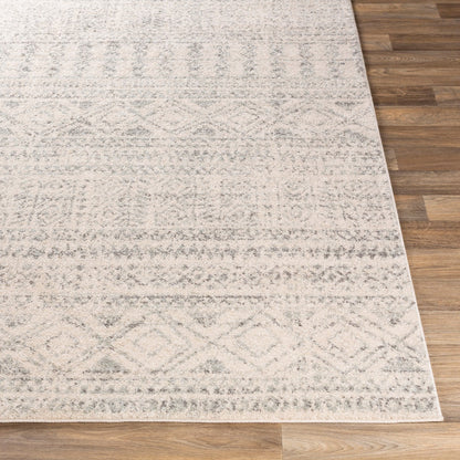 ANUSHKLA Scandi Global Light Grey Area Rug Front