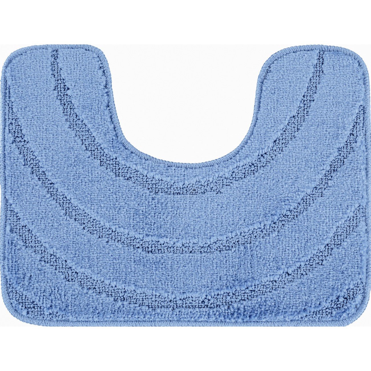 APRIL 2 Piece Machine Washable Non-Slip Blue Bathroom Rug Set Pedestal