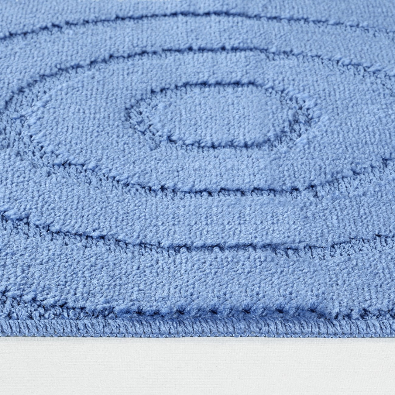 APRIL 2 Piece Machine Washable Non-Slip Blue Bathroom Rug Set Texture