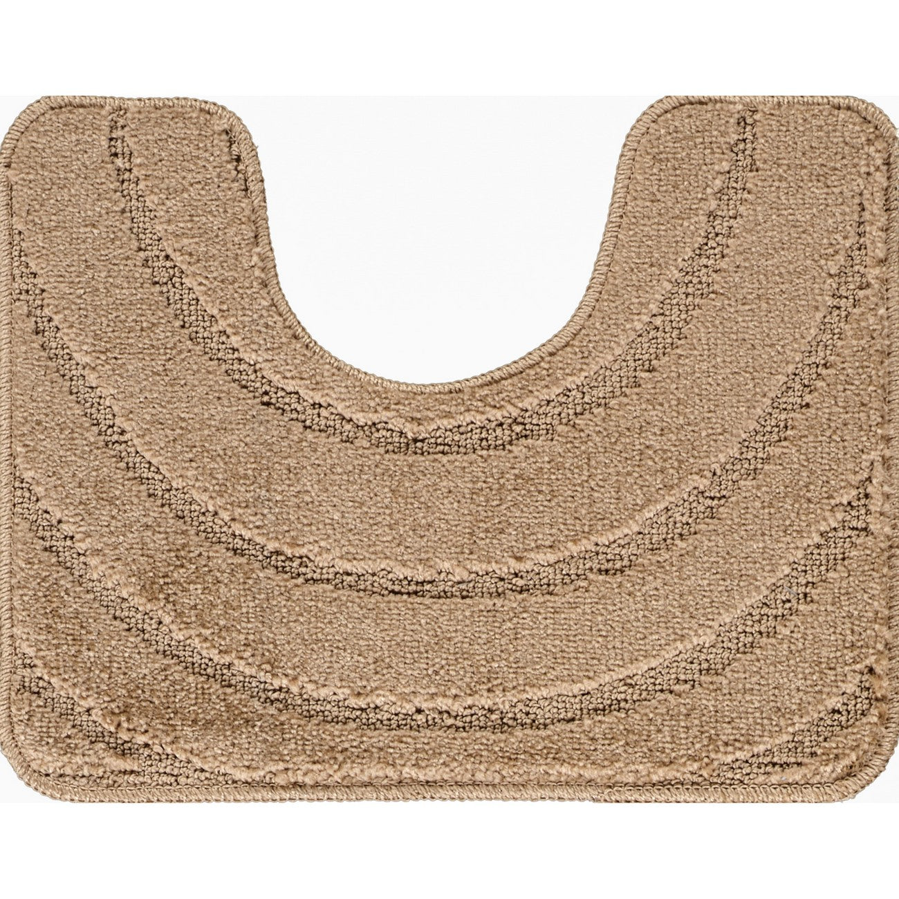 APRIL 2 Piece Machine Washable Non-Slip Brown Bathroom Rug Set Pedestal