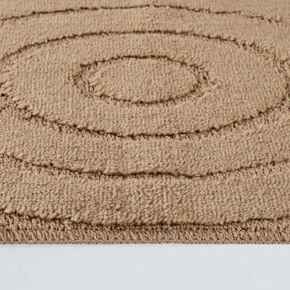 APRIL 2 Piece Machine Washable Non-Slip Brown Bathroom Rug Set Texture