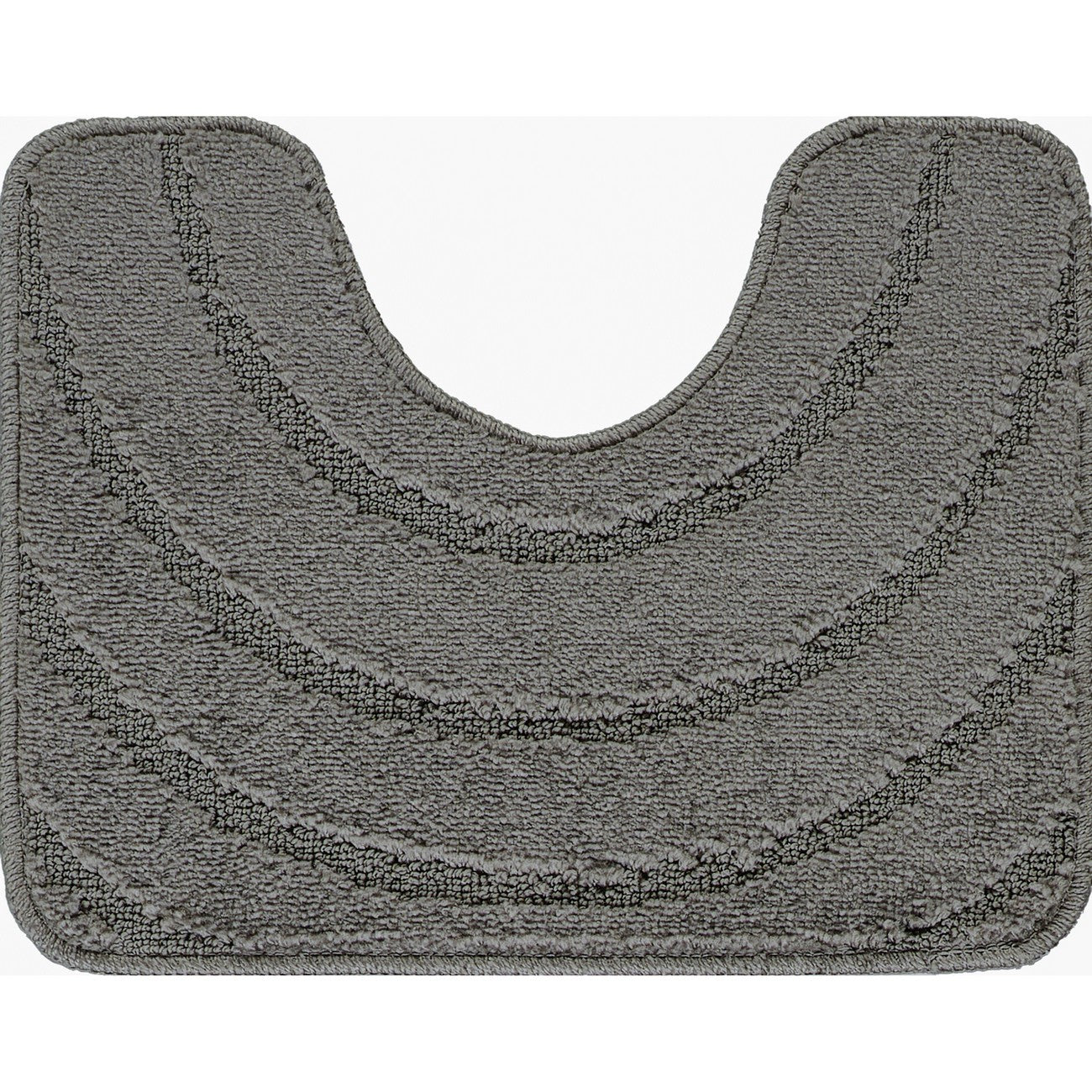 APRIL 2 Piece Machine Washable Non-Slip Dark Grey Bathroom Rug Set Pedestal