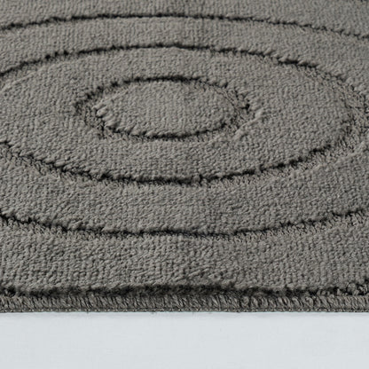 APRIL 2 Piece Machine Washable Non-Slip Dark Grey Bathroom Rug Set Texture