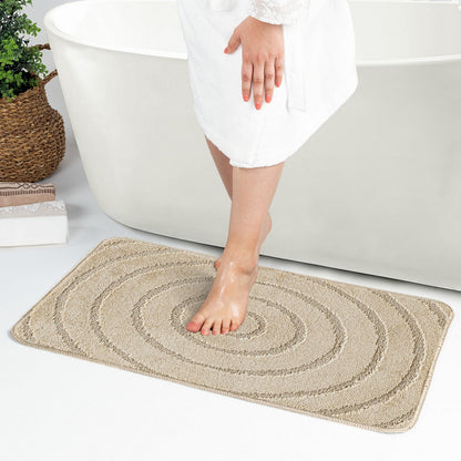 APRIL 2 Piece Machine Washable Non-Slip Light Beige Bathroom Rug Set Roomscene