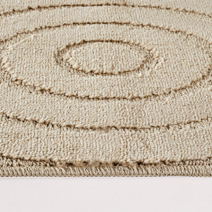 APRIL 2 Piece Machine Washable Non-Slip Light Beige Bathroom Rug Set Texture