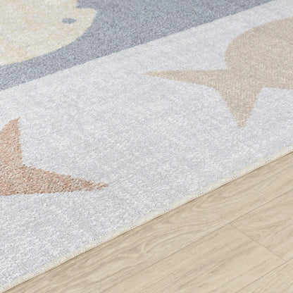 AQUAFIESTA Machine Washable Kids Room Rug Texture