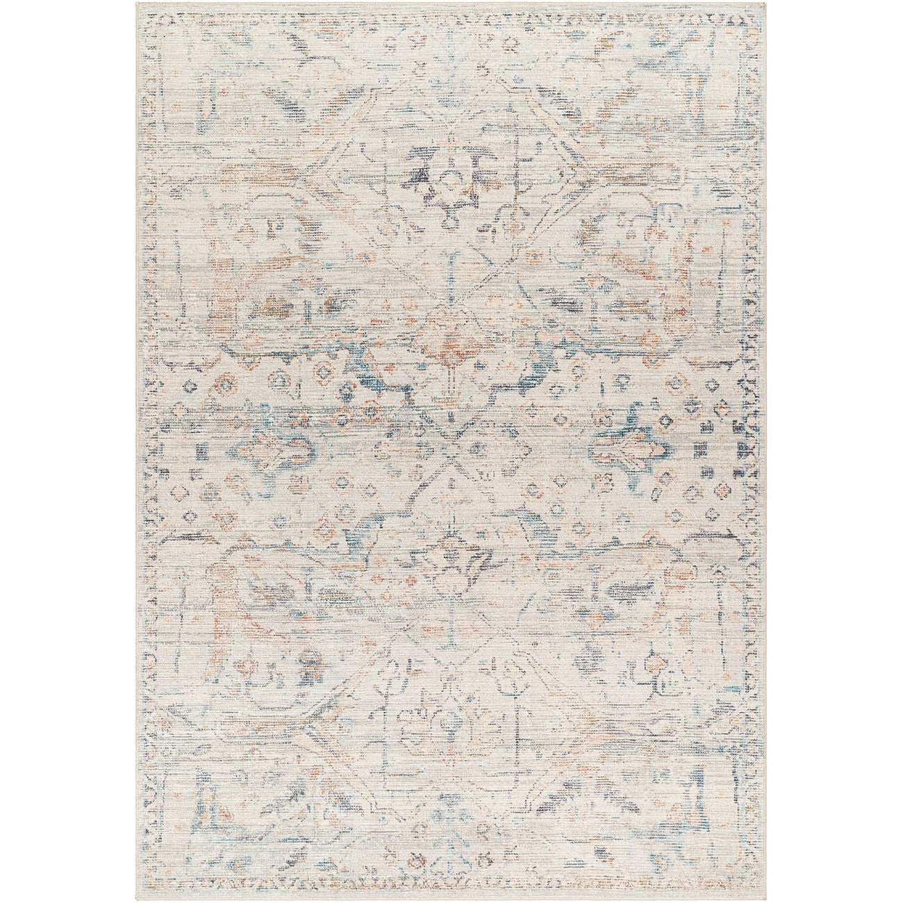 ARADHYA Becki Owens x Livabliss Vintage Traditional Oriental Boho Cream Area Rug Flat