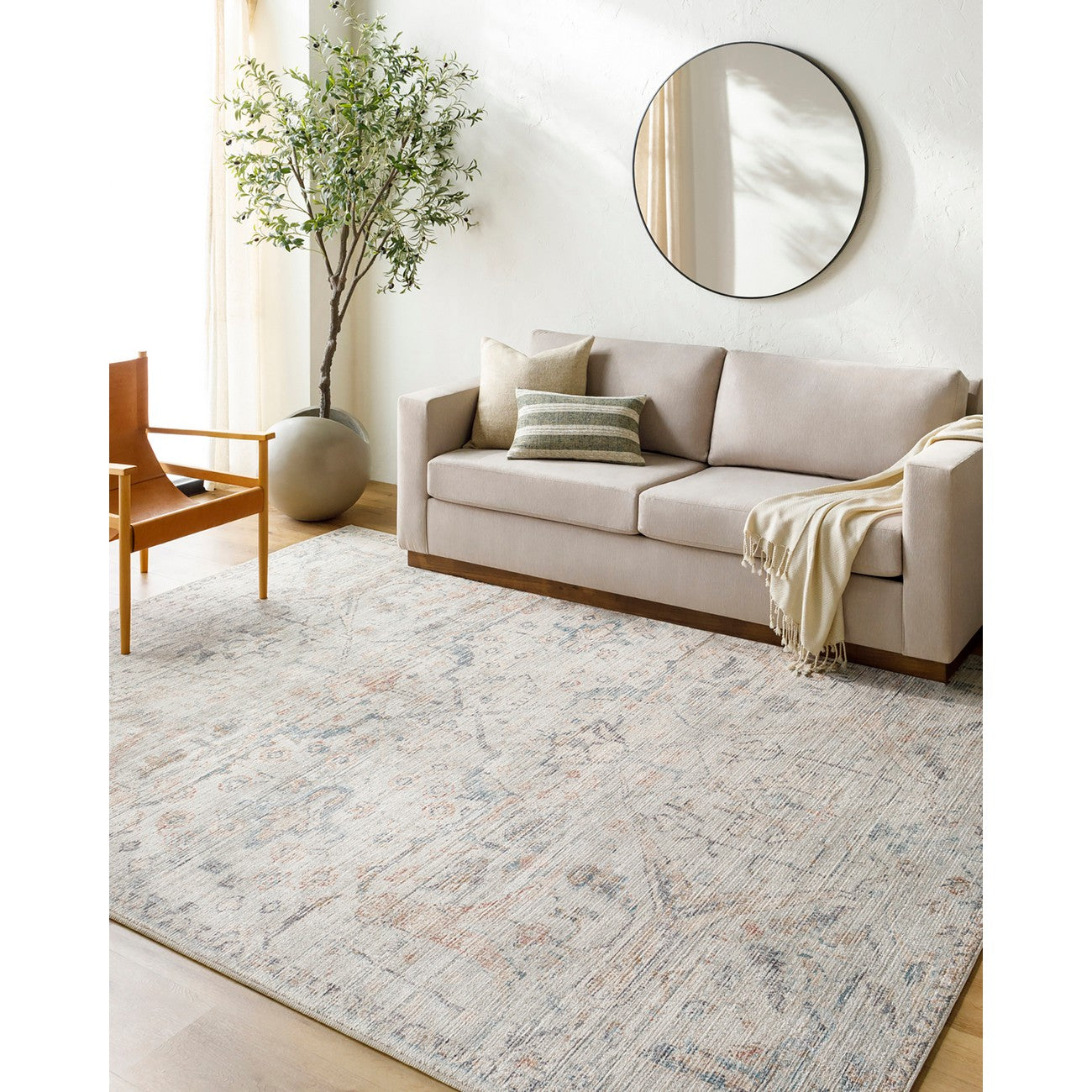 ARADHYA Becki Owens x Livabliss Vintage Traditional Oriental Boho Cream Area Rug Roomscene