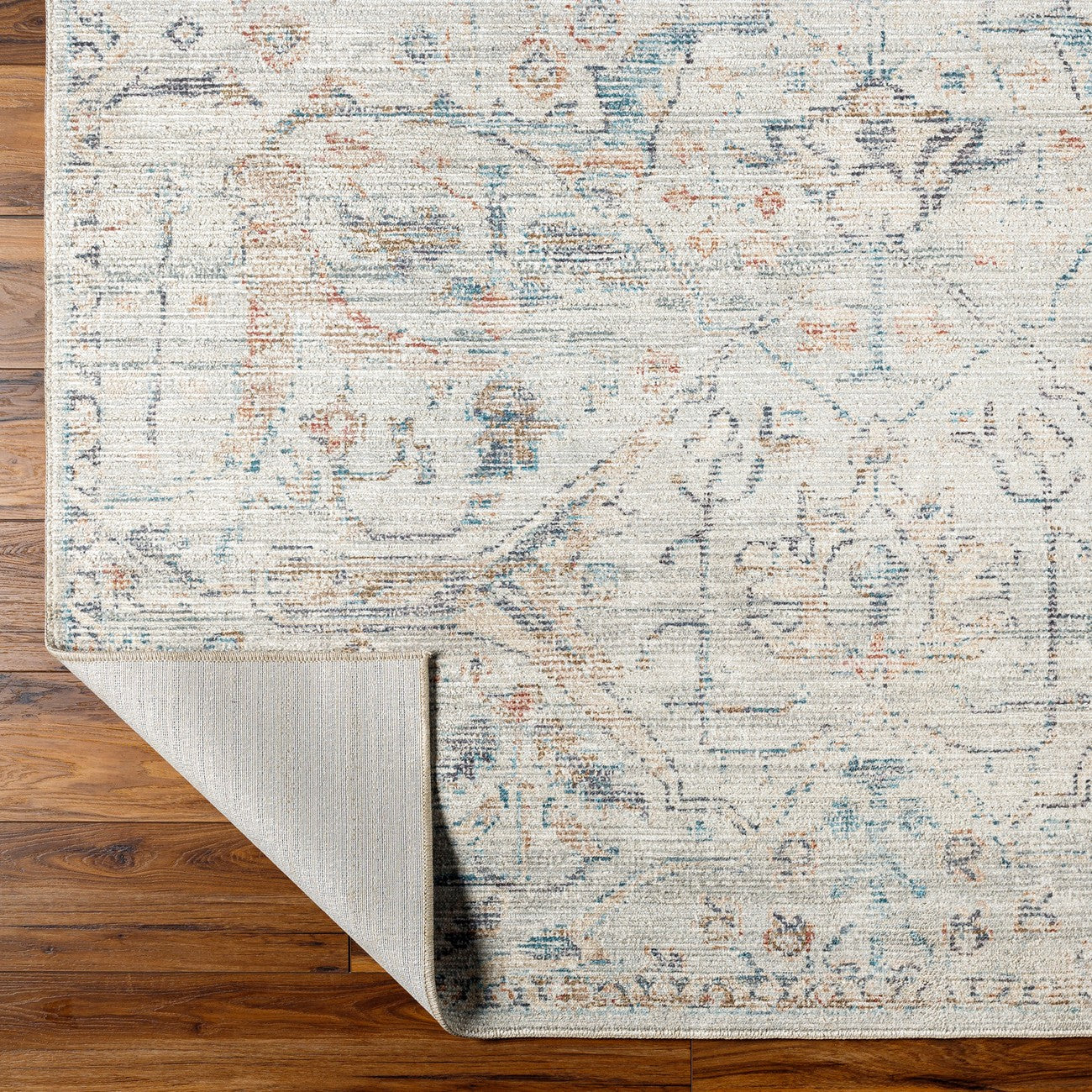 ARADHYA Becki Owens x Livabliss Vintage Traditional Oriental Boho Cream Area Rug Fold
