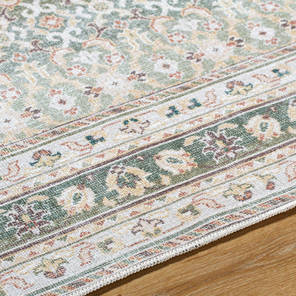 ARMITA Our PNW Home x Livabliss Machine Washable Oriental Boho Olive Area Rug Texture