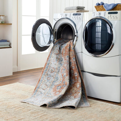 AVNI Machine Washable Traditional Boho Burnt Orange Area Rug Styleshot