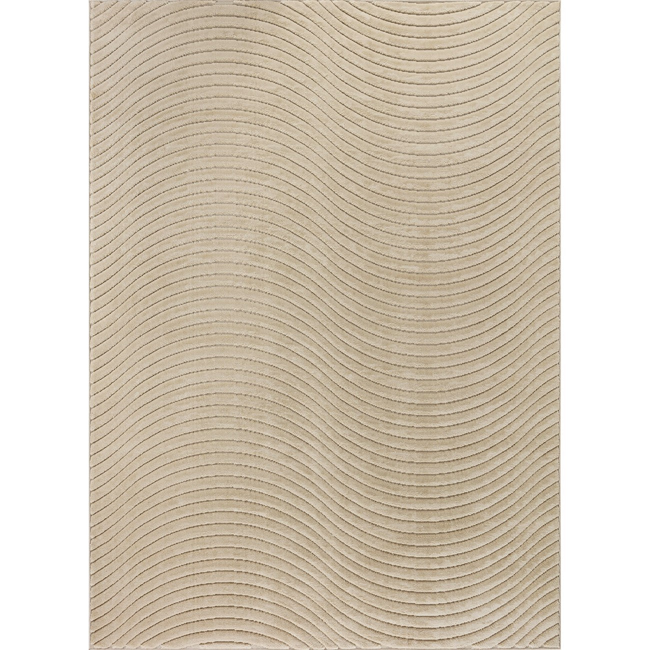 AYUMI Indoor & Outdoor Scandi Modern Beige Area Rug Flat