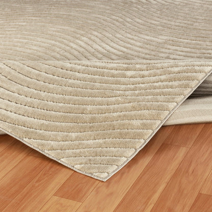 AYUMI Indoor & Outdoor Scandi Modern Beige Area Rug Fold