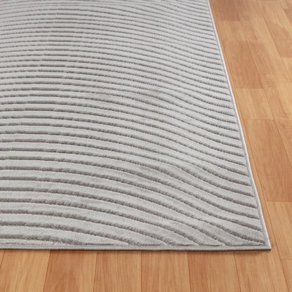 AYUMI Indoor & Outdoor Scandi Modern Grey Area Rug Front