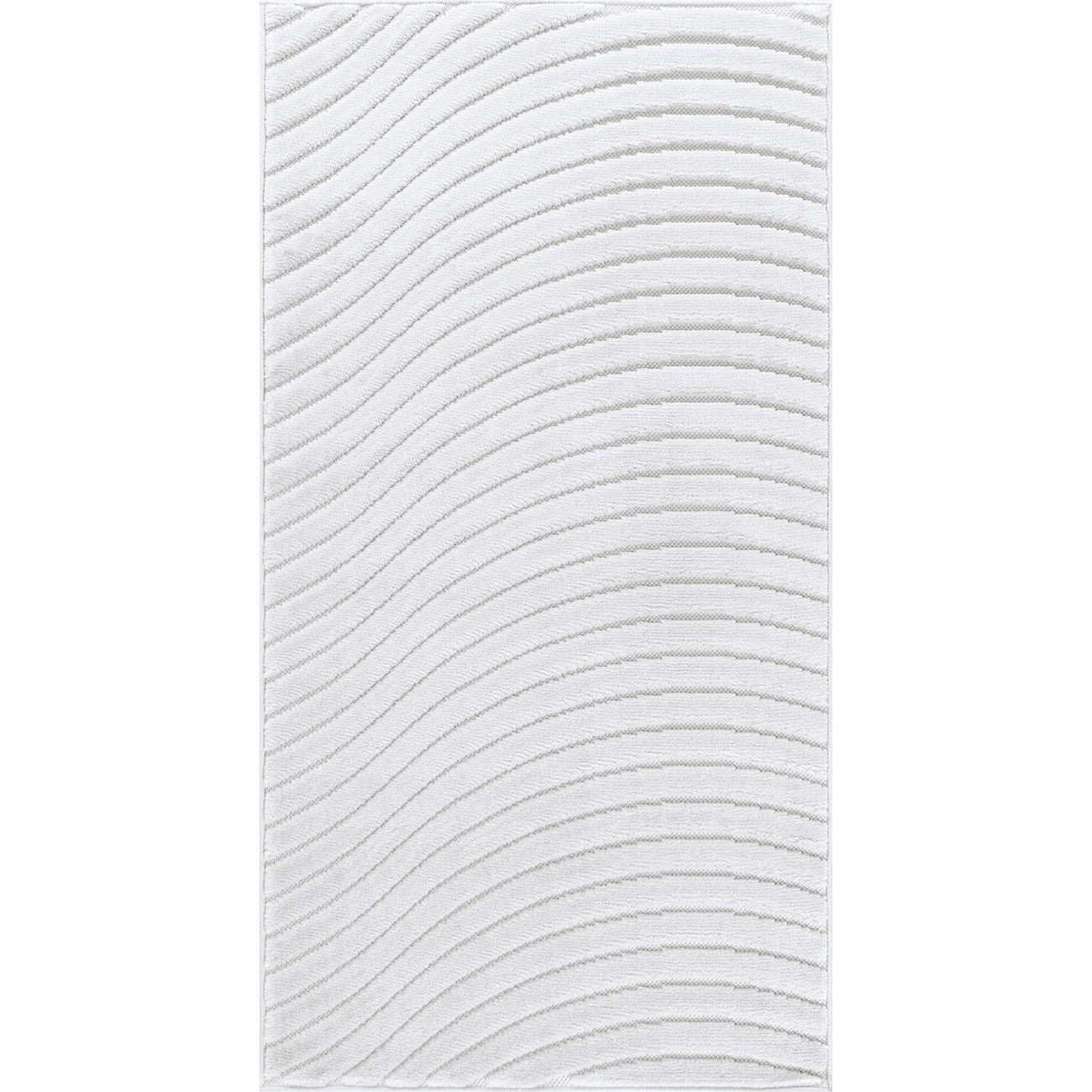 AYUMI Indoor & Outdoor Scandi Modern White Area Rug Flat