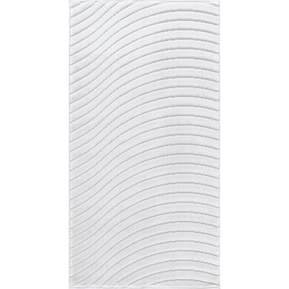 AYUMI Indoor & Outdoor Scandi Modern White Area Rug Flat