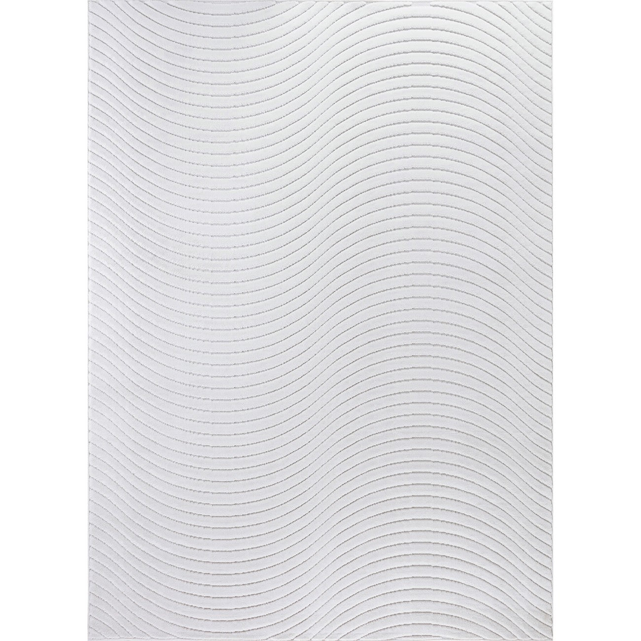 AYUMI Indoor & Outdoor Scandi Modern White Area Rug Flat