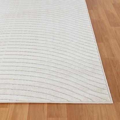 AYUMI Indoor & Outdoor Scandi Modern White Area Rug Front