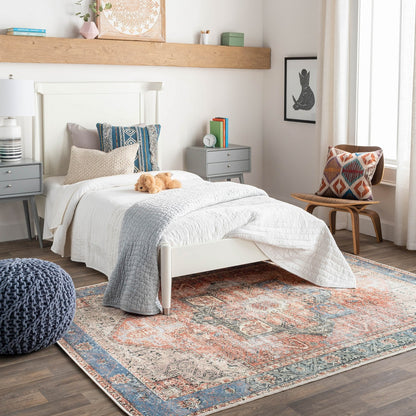 LANA Machine Washable Traditional Boho Brown/Tan/Ivory Area Rug Roomscene