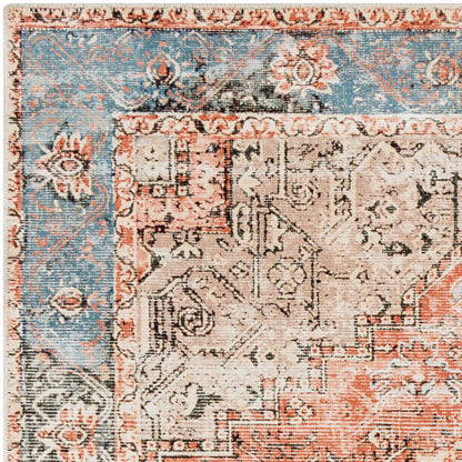 LANA Machine Washable Traditional Boho Brown/Tan/Ivory Area Rug Zoom